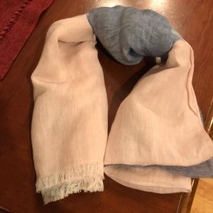 Lands End Cotton/linen Block scarf/shawl